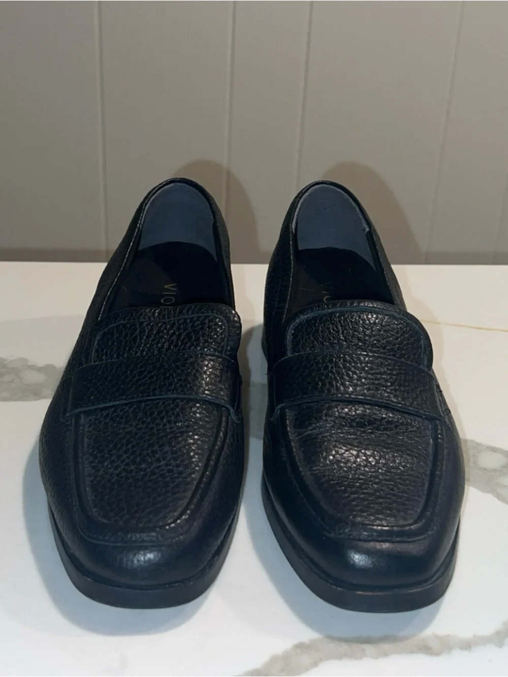 Vionic Black Pebbled Leather Sellah Loafer